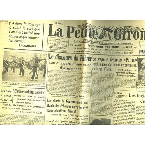 La Petite Gironde - 70° Annee - N°24976