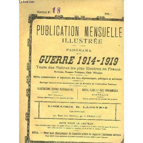 Publication Mensuelle Illustree - Panorama De La Guerre 1914-1919 - N°18