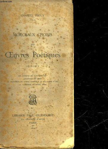Morceaux Choisis Des Oeuvres Poetiques - 1912 - 1913