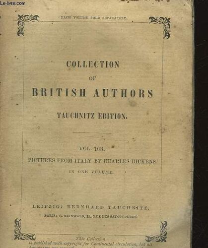 Collection Of British Authors - Vol 103 - Pictures From Italy