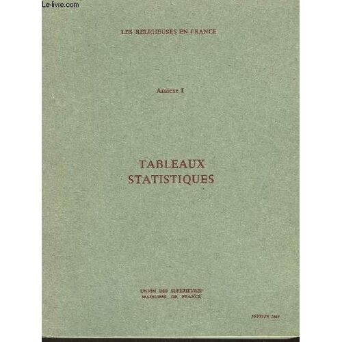 Les Religieuses En France - Annexe 1 - Tableaux Statistiques