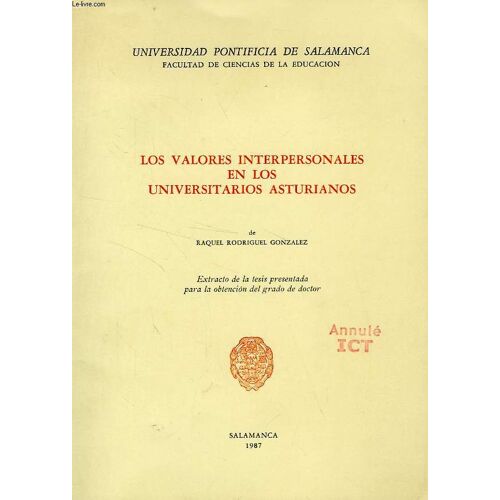 Los Valores Interpersonales En Los Universitarios Asturianos