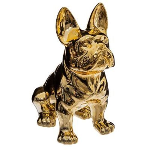 Statuette Déco Design "Bulldog" 22cm Or
