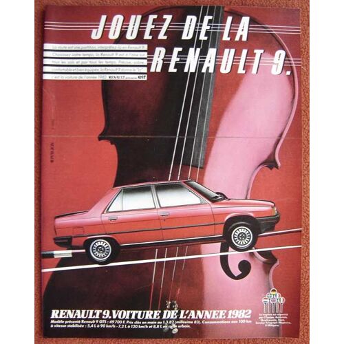 Publicité Papier - Voiture Renault 9 De 1982