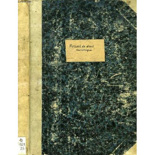 Recueil De Droit Canonique (Manuscrit)