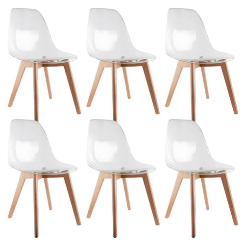 Okoa - Lot De 6 Chaises Transparentes