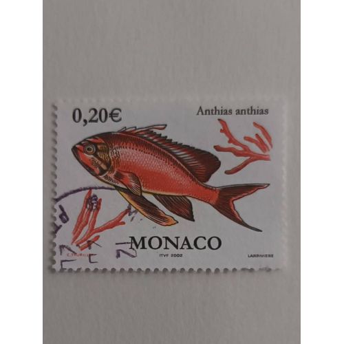 R61 - Oblitéré Monaco N°2328 - Année 2002 -- Poissons Et Coquillages : Anthias Anthias --.