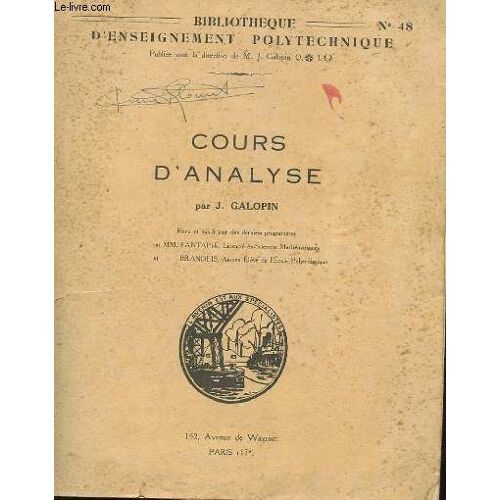Cours D'analyse