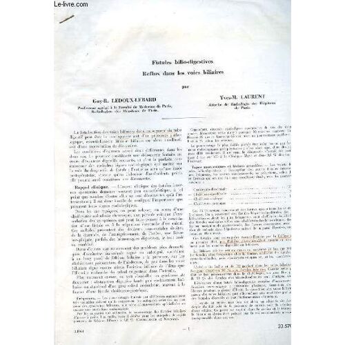Lot De 2 Fiches Medicales - Tumeurs Benignes Et Malignes Des Voies Biliaires - Fistules Bilio-Digestives - Reflux Dans Les Voes Biliaires