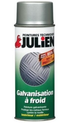 JULIEN PEINTURE GALVANISANTE BRILLANT 400 ML ( AEROSOL , BOMBE , SPRAY ) BRICOLAGE , RENOVER , ART