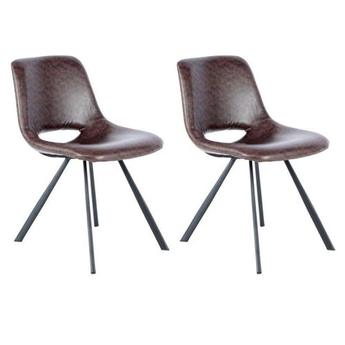 Paris Prix - Lot De 2 Chaises Vintage "Joséphine" 77cm Marron Foncé