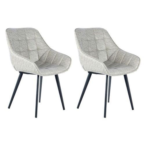 Paris Prix - Lot De 2 Chaises Rétro "Demi" 88cm Gris & Noir