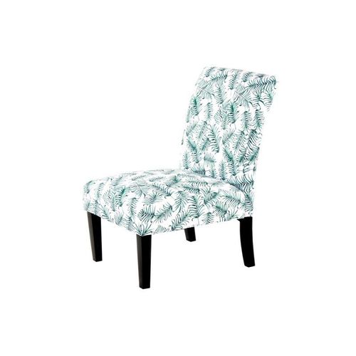 Paris Prix - Fauteuil Design Imprimé "Indira" 92cm Blanc & Vert