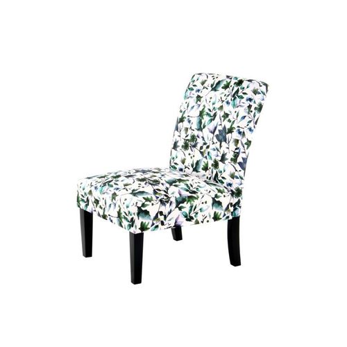 Paris Prix - Fauteuil Design Imprimé "Indira" 92cm Beige & Vert