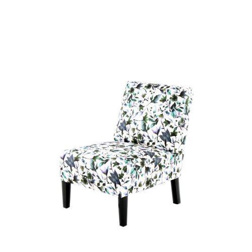 Paris Prix - Fauteuil Design Imprimé "Indira" 84cm Beige & Vert