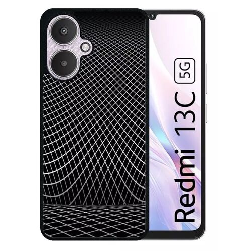Coque Pour Redmi 13c 5g - Black Squarred - Silicone - Noir