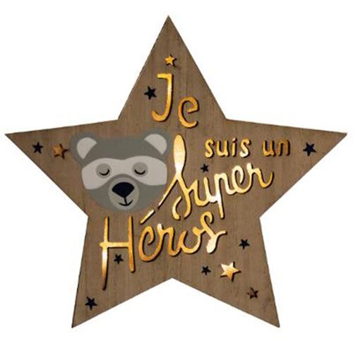 Lampe Design Led Enfant "Étoile" 28cm Naturel