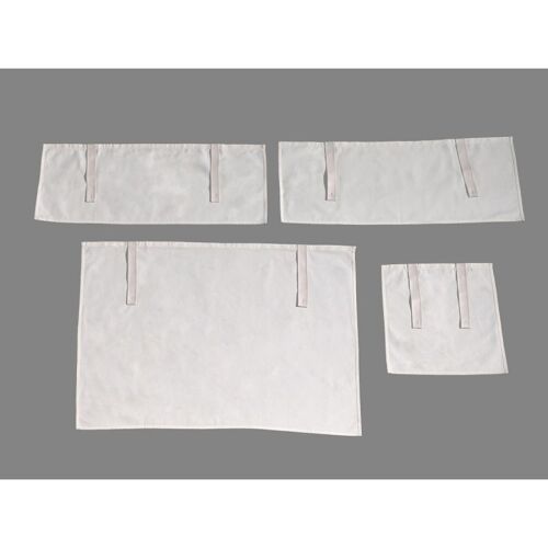 Lot de 4 Rideaux pour Lit Cabane Enfant "Charlotte" Beige