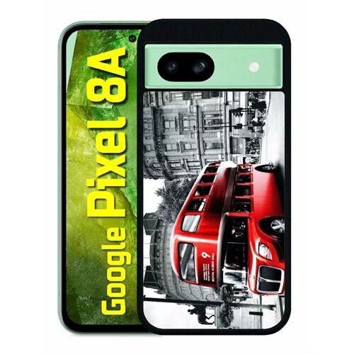 Coque Pour Pixel 8a - London Vintage - Silicone - Noir