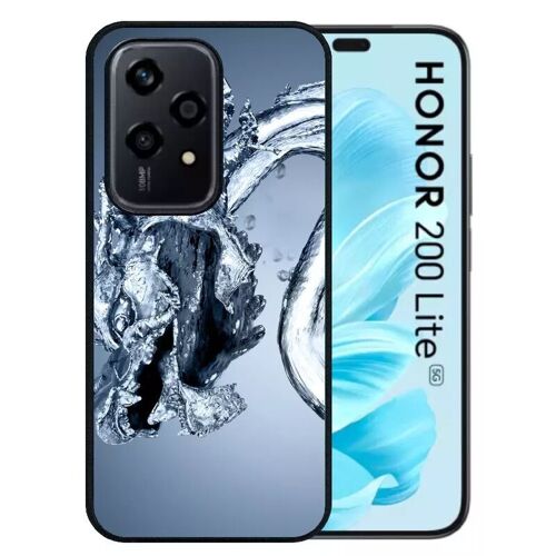 Coque Pour Honor 200 Lite - Dragon Effet Eau - Silicone - Noir