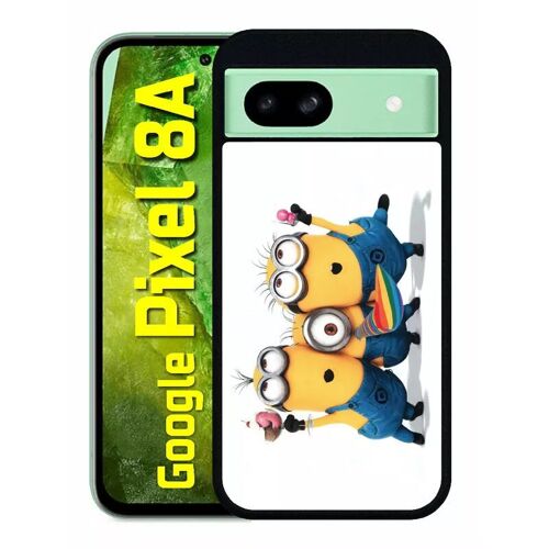 Coque Pour Pixel 8a - Les Minions Font La Fête - Silicone - Noir