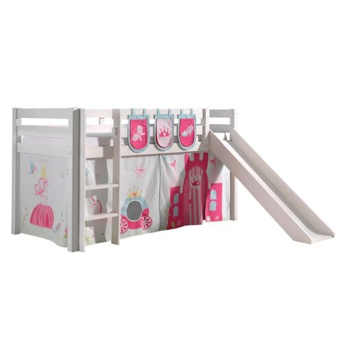 Pack - Lit Enfant Toboggan, Tente & 3 Pochettes "Pino Princesse" Blanc
