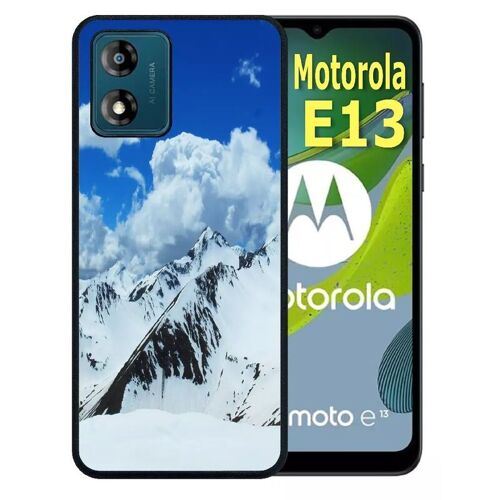 Coque Pour Motorola Moto E13 - Montagne - Silicone - Noir