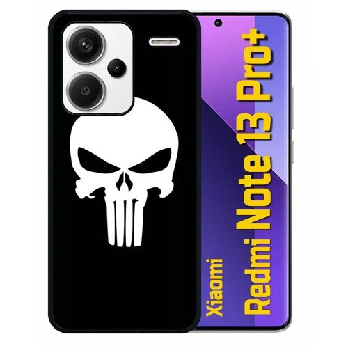 Coque Pour Redmi 13 Pro+ - Tête De Mort Sur Fond Noir - Silicone - Noir