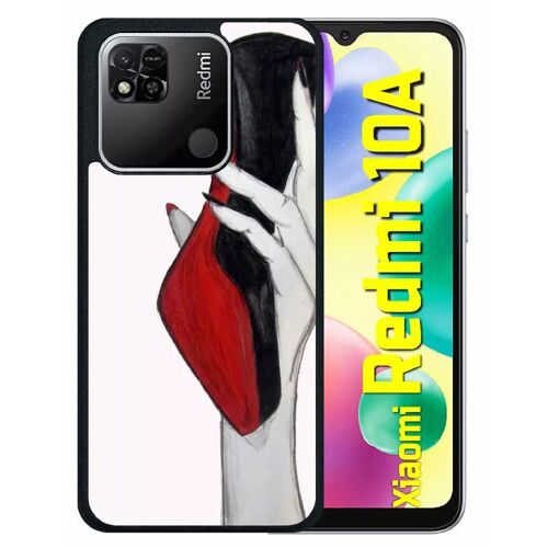 Coque Pour Redmi 10a - Escarpins Rouge Et Noir - Silicone - Noir