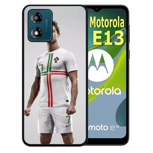 Coque Pour Motorola Moto E13 - Christiano Ronaldo Selecao Portugal - Silicone - Noir