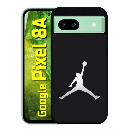 Coque Pour Pixel 8a - Michael Jordan Logo Gris - Silicone - Noir