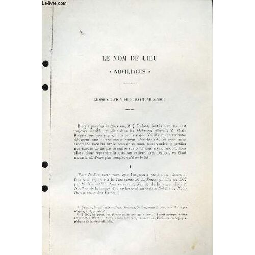 Le Nom De Lieu Noviliacus (Ouvrage Photocopié)