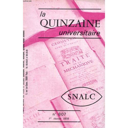 La Quinzaine Universitaire N°807