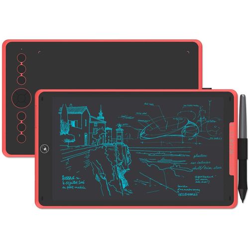 Tablette Graphique Huion Inspiroy Ink H320M Tablette d'écriture LCD sans batterie PW100 8192 Sensibilité à la pression (Rouge)