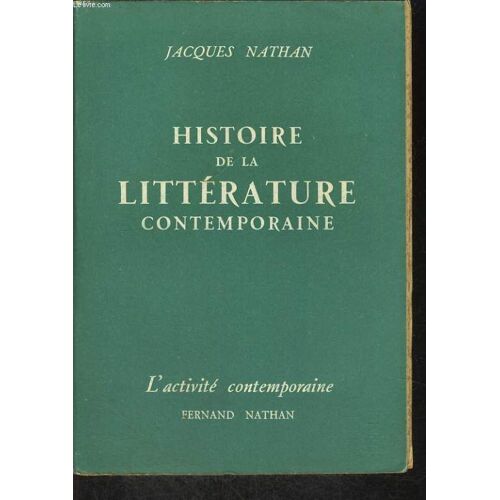 Histoir Ede La Litterature Contemporaine