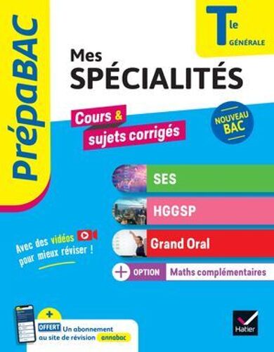Prépabac - Mes Spécialités Ses, Hggsp, Grand Oral & Maths Complémentaires Tle - Bac 2026