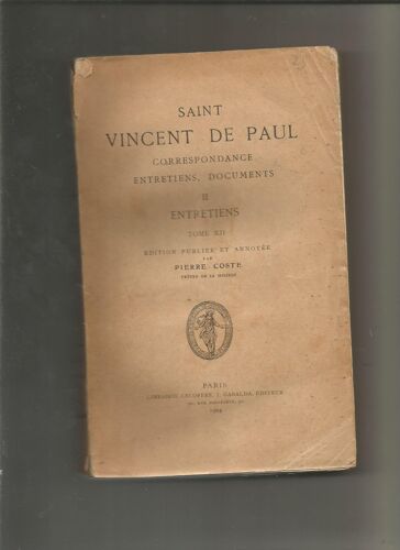Saint Vincent De Paul Correspondance Entretiens Documents Ii Entretiens Tome Xii (12)