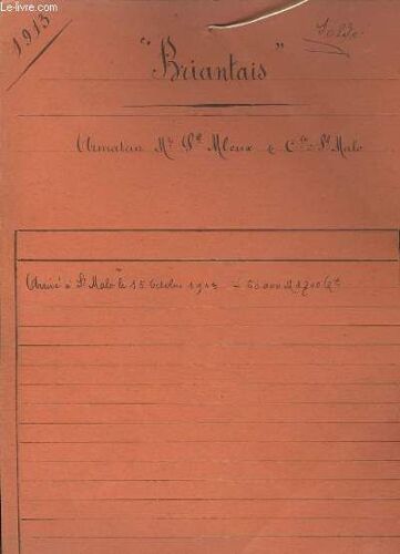 Documentation Du Navire Briantais - Armateur : Société Saint Mleux & Cie À Saint-Malo