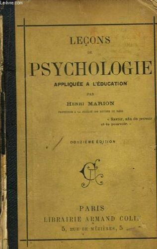 Leçons De Psychologie, Appliquée À L'education
