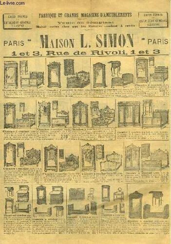 Catalogue Publicitaire De La Maison L. Simon. Fabrique Et Grands Magasins D'ameublements