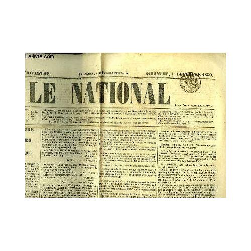 Journal Le National, Du Dimanche 1er Décembre 1850 : Les Finances De La Monarchie Et De La République