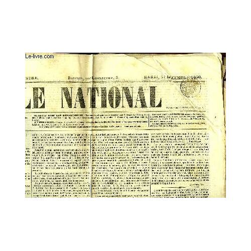 Journal Le National, Du Mardi 31 Décembre 1850 : Rosette Tamisier