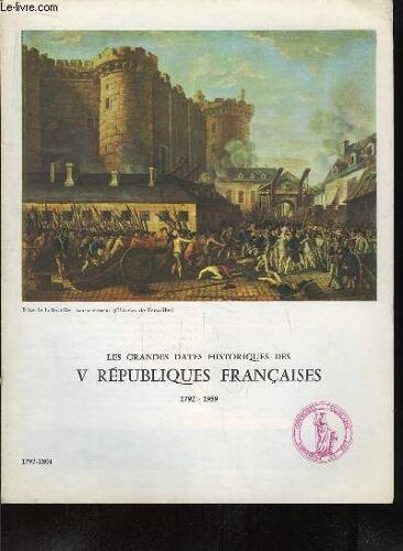 Les Grandes Dates Historiques Des V Républiques Françaises. 1792 - 1804