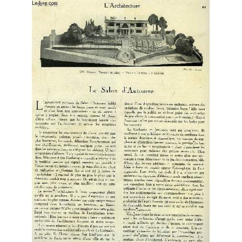 L'architecture. N°12 - Volume Xl : Le Salon D'automne - Congrès Archéologique De France 1927, 90e Session