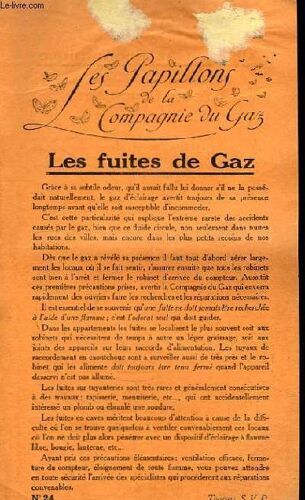 Les Papillons De La Compagnie Du Gaz N°24 : Les Fuites De Gaz. Allume-Gaz Économique. Réchaud Rôtissoire-Four