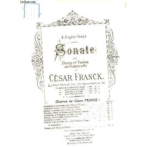 Sonate Pour Piano Et Violon Ou Violoncelle. N°1 : Piano Et Violon