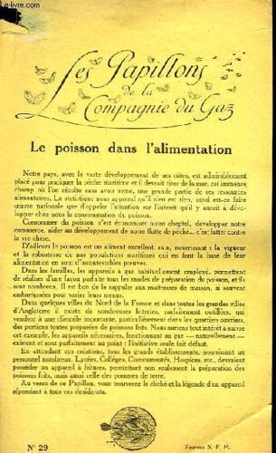 Les Papillons De La Compagnie Du Gaz N°29 : Le Poisson Dans L'alimentation. Grand Fourneau À Gaz Pour Fritures