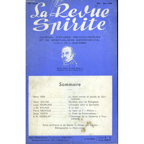 La Revue Spirite. 107ème Année. Mai - Juin 1964