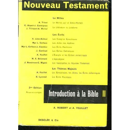 Introduction À La Bible. Tome Ii : Nouveau Testament