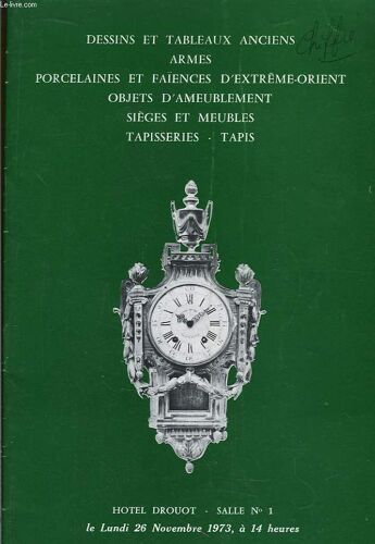 Dessins Et Tableaux Anciens, Armes, Porcelaines Et Faïences D'extrême-Orient, Sièges Et Meubles, Tapisseries, Tapis
